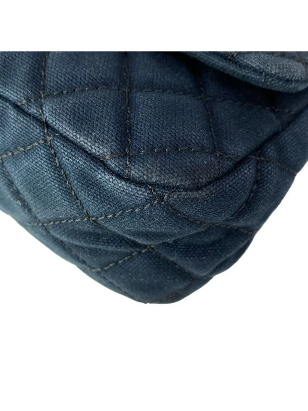Chanel Shoulder Bag Quilted Cruise Line Dark Navy Chain Silver